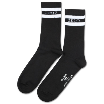 Edwin Jeans x Democratique Socks Athletique THIS IS THE LIFE Black / Clear White Edwin Jeans x Democratique Socks Athletique THIS IS THE LIFE Black / Clear White