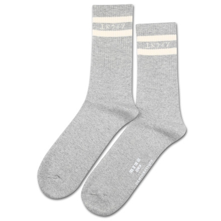 Edwin Jeans x Democratique Socks Athletique THIS IS THE LIFE Light Grey Melange / Off White Edwin Jeans x Democratique Socks Athletique THIS IS THE LIFE Light Grey Melange / Off White