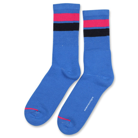 Democratique Socks Athletique Classique Stripes 6-pack Adams Blue - Purplish Pink - Navy Democratique Socks Athletique Classique Stripes 6-pack Adams Blue - Purplish Pink - Navy