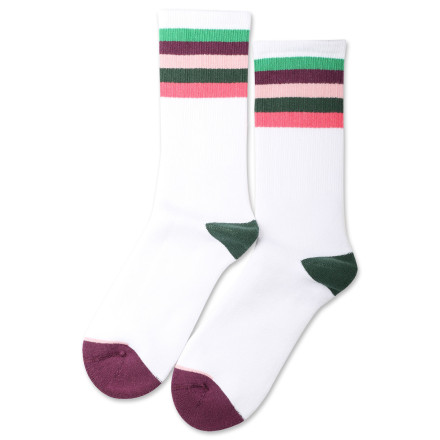 Democratique Socks Athletique Classique Motif Stripes Clear White / Greenday / Heavy Plum / Pale Pink / Deep Green / Watermelon Democratique Socks Athletique Classique Motif Stripes Clear White / Greenday / Heavy Plum / Pale Pink / Deep Green / Watermelon