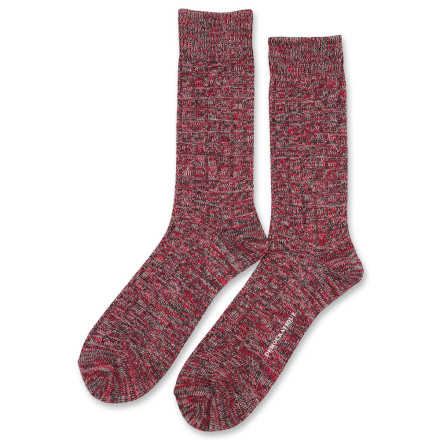 Democratique Socks Relax Fence Knit Supermelange 6-pack Charcoal Melange - Pearl Red - Light Grey Melange