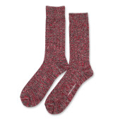 Democratique Socks (Size 36-40) Relax Fence Knit Supermelange 6-pack Charcoal Melange - Pearl Red - Light Grey Melange