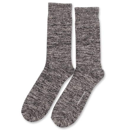 Democratique Socks Relax Chunky Flat Knit Supermelange 6-pack  Black - Light Grey Melange