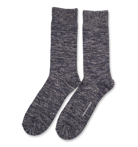 Democratique Socks (Size 36-40) Relax Chunky Flat Knit Supermelange 6-pack  Navy Melange - Light Grey Melange - Charcoal Melange