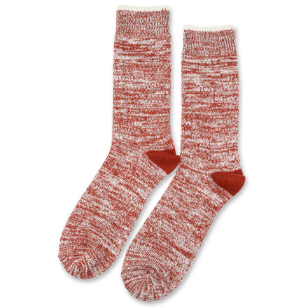 Democratique Socks Relax Twister Knit Supermelange 6-pack Burnt Rust - Off White