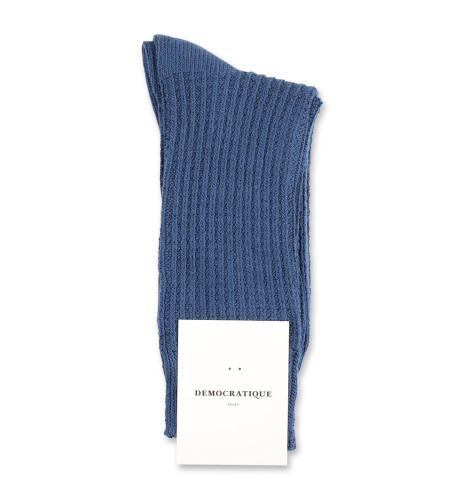 Democratique Socks Relax Waffle Knit Supermelange 6-pack Dark Ocean Blue