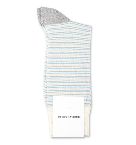 Democratique Socks Originals Ultralight Stripes 6-pack Off White / Soft Grey / Stone / Palm Springs Blue