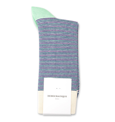 Democratique Socks Originals Ultralight Stripes 6-pack New Blue / Off White / Pale Green / Soft Pink