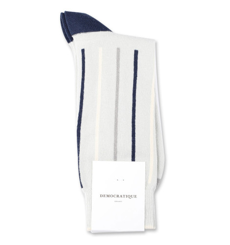 Democratique Socks Originals Latitude Striped 6-pack Silver / Navy / Stone / Off White