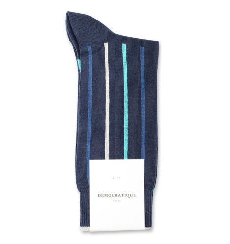 Democratique Socks Originals Latitude Striped 6-pack Navy / New Blue / Off White / Swimmingpool