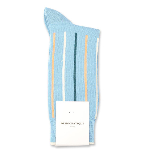 Democratique Socks Originals Latitude Striped 6-pack Palm Springs Blue / Abricos / Benzin / Off White