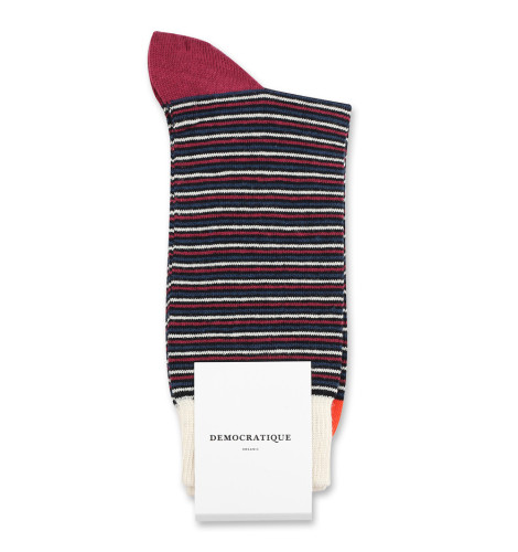 Democratique Socks Originals Ultralight Stripes 6-pack Black / Heavy Emerald / New Red / Okker Orannge / Off White
