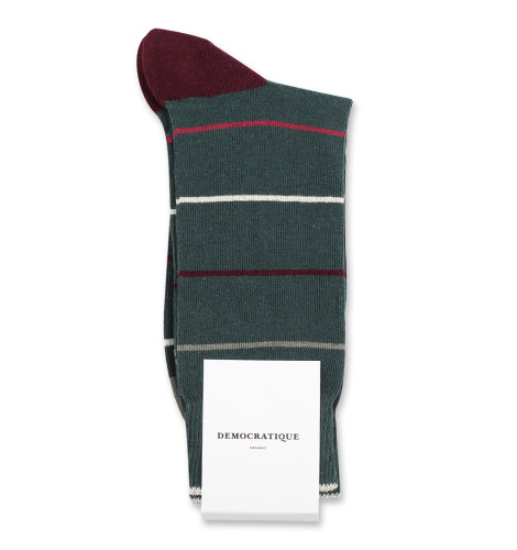 Democratique Socks Originals Spaced Stripes 6-pack Army / Heavy Rosso / Light Rosso / Red Wine / Off White