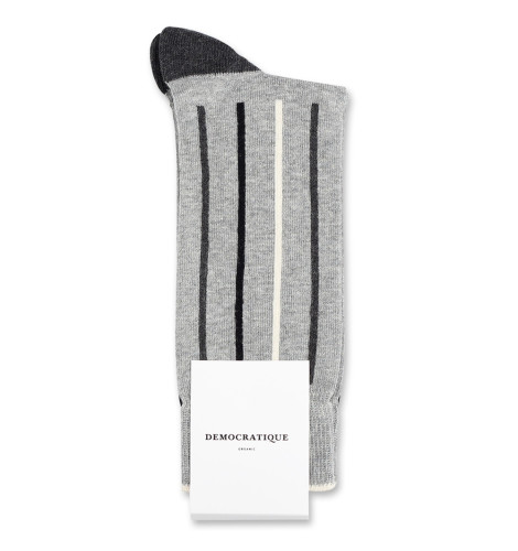Democratique Socks Originals Latitude Striped 6-pack Light Grey Mel. / Off White / Black / Charcoal Mel.