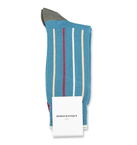 Democratique Socks Originals Latitude Striped 6-pack Petroleum / Light Rosso / Light Orange / Army / Off White