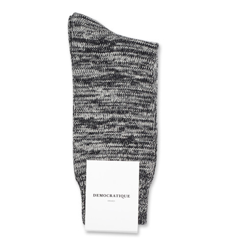 Democratique Socks Relax Chunky Flat Knit Supermelange 6-pack Black / Light Grey Mel. / Off White / Charcoal Mel.