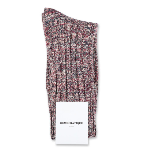 Democratique Socks Relax Schooner Knit Supermelange 6-pack Navy / Red Wine / Army / Light Salmon / Off White