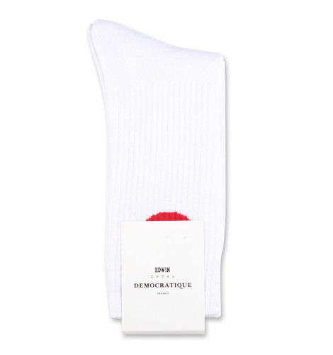 Edwin Jeans x Democratique Socks Athletique Japanese Sun White / Fiery Red