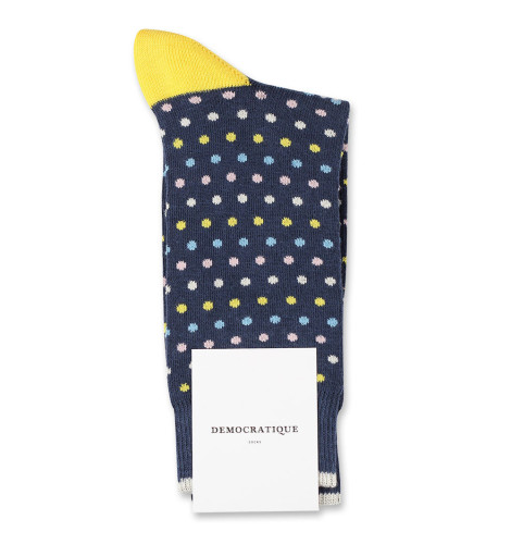 Democratique Socks Originals Polkadot Shaded Blue / Off White / Pale Pink / Palm Springs Blue / Yellow Sun