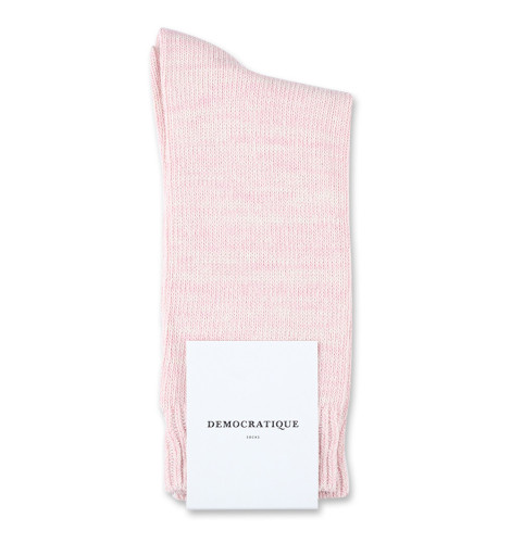 Democratique Socks Relax Chunky Flat Knit Supermelange Pale Pink / Off White