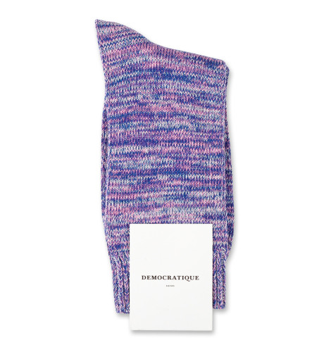 Democratique Socks Relax Chunky Flat Knit Supermelange Blue / Pink Fleur / Off White / Light Diesel