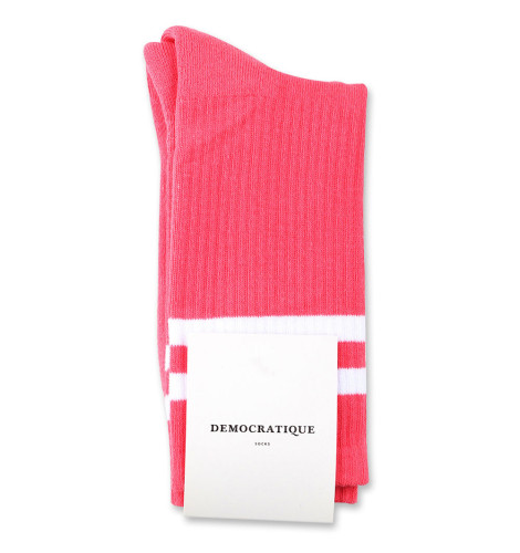 Democratique Socks Classique Oldschool Stripes 6-pack Watermelon / Clear White