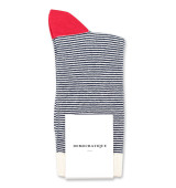 Democratique Socks Originals Ultralight Stripes 6-pack Navy - Off White - Pearl Red