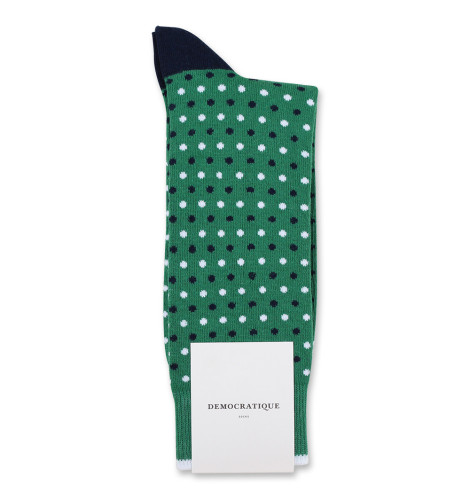 Democratique Socks Originals Polkadot Tennis Green/Navy/Clear White 6-pack