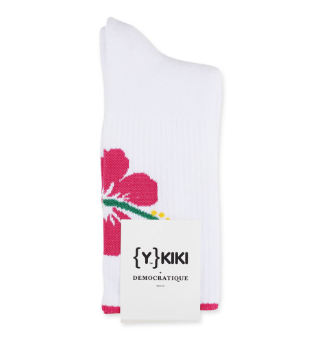 YKIKI x Democratique Socks Athletique Classique Motif Clear White/Purplish Pink/Tennis Green/Dominant Yellow 6-pack