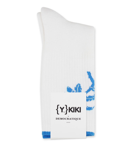 YKIKI x Democratique Socks Athletique Classique Motif Off White/Adams Blue/Poolside Green 6-pack