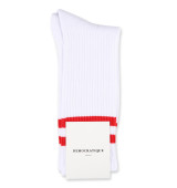 Democratique Socks Athletique Classique Football Stripes White / Red