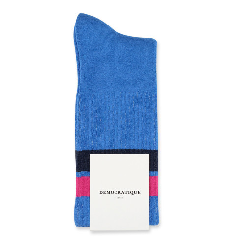 Democratique Socks Athletique Classique Stripes 6-pack Adams Blue - Purplish Pink - Navy
