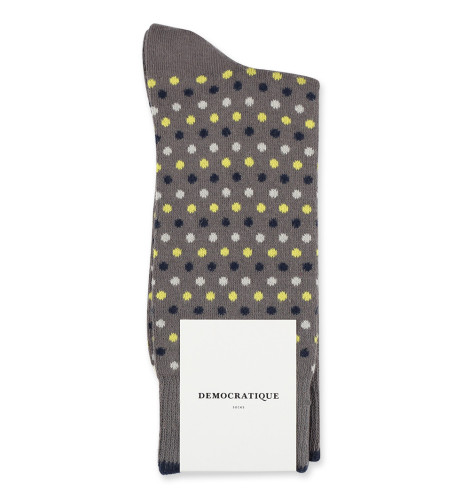 Democratique Socks Originals Polkadot 6-pack Warm Grey - Soft Grey - Bright Yellow - Navy