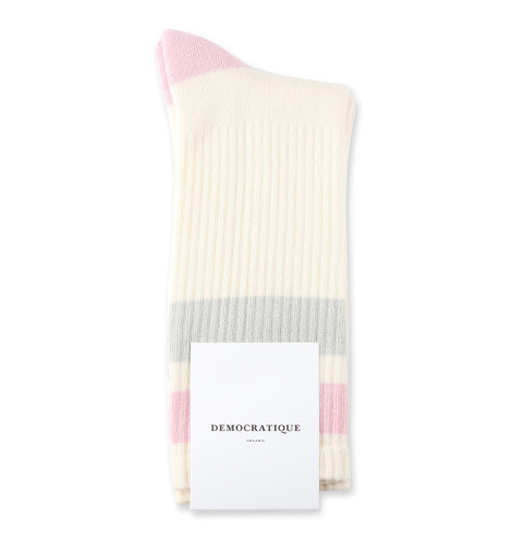 Democratique Socks Athletique Classique Stripes 6-pack Off White / Soft Grey / Pale Pink