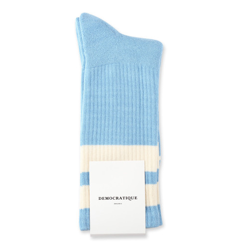 Democratique Socks Athletique Classique Stripes 6-pack Palm Springs Blue / Off White