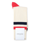 Democratique Socks Relax Heavy Stripe Knit Supermelange 6-pack Off White / Spring Red / Navy