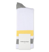 Democratique Socks Athletique Classique Stripes 6-pack Clear White / Shaded Yellow / Light Grey Melange