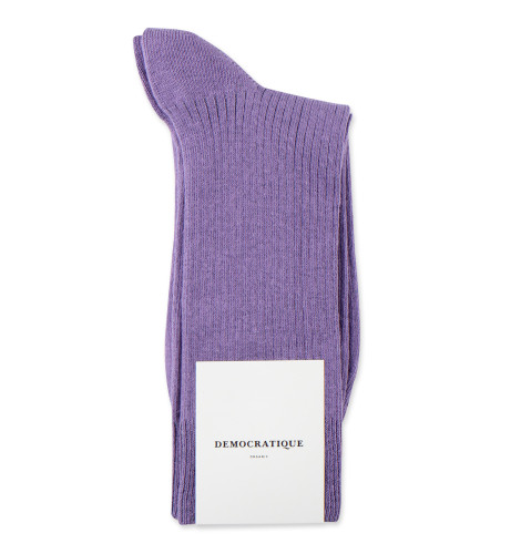 Democratique Socks Originals Fine Rib Organic Cotton Clear Purple