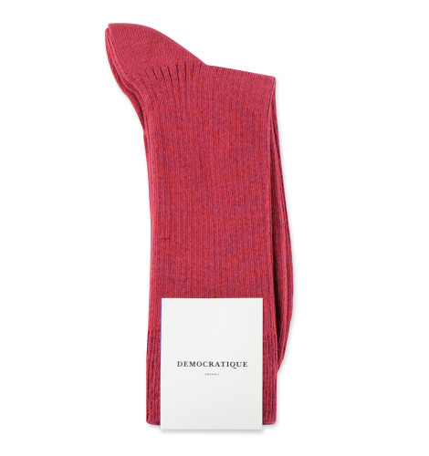 Democratique Socks Originals Fine Rib Organic Cotton Light Rosso