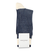 Democratique Socks Originals Full Latitude Stripes Organic Cotton Off White / Navy