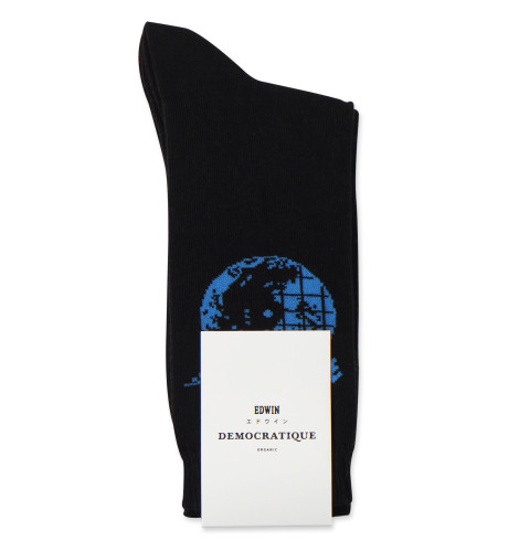 Edwin Jeans x Democratique Socks Originals Nuberu Gabu Organic Cotton Black / Dusty Blue