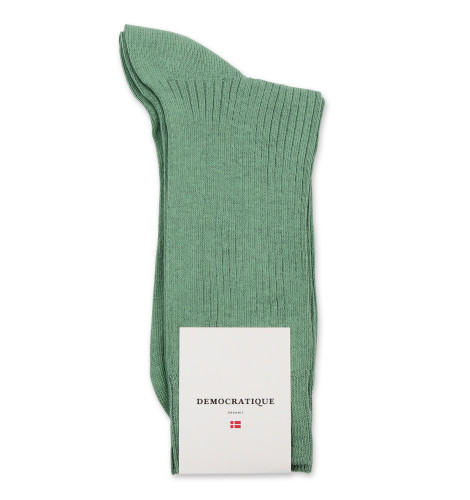 Democratique Socks Originals Fine Rib 6-pack Soft Green