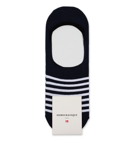 Democratique Socks ORIGINALS SNEAKER INVISIBLE 12 X 3-PACK Navy / Clear White Stripes