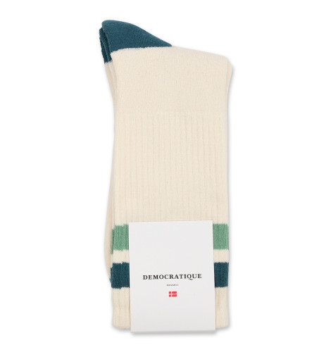 Democratique Socks Athletique Classique Stripes 6-pack Off White / Benzin / Soft Green