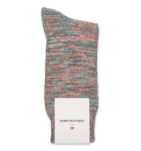 Democratique Socks Relax Chunky Flat Knit Supermelange 6-pack Benzin / Irr / Khaki / Watermelon / Off White