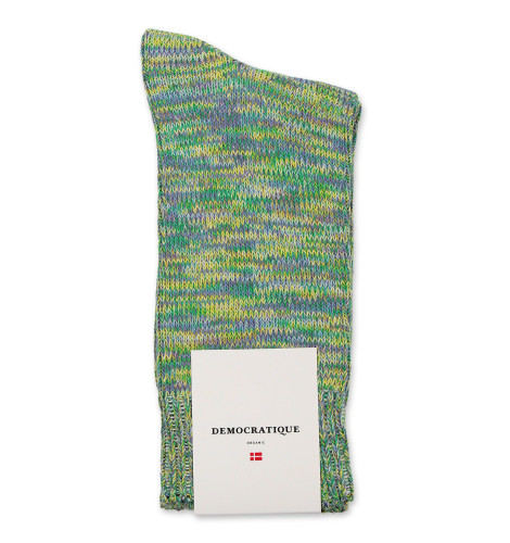 Democratique Socks Relax Chunky Flat Knit Supermel 6-pack Cl. Purple / Sunshine  Yellow / Grass Green / Palm Springs Blue / O Wh