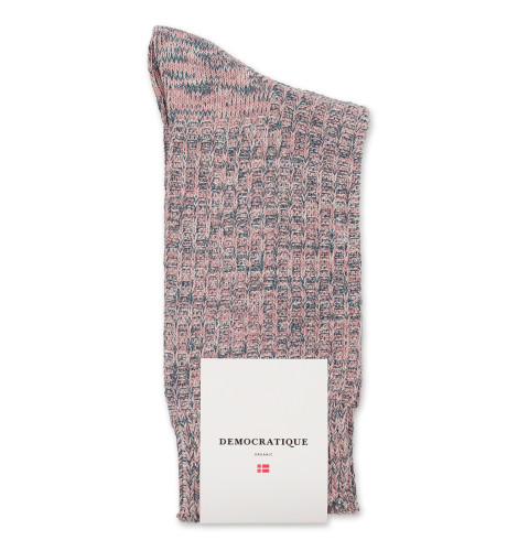 Democratique Socks Relax Waffle Knit Supermelange 6-pack Pale Pink / Off White / Benzin / Watermelon