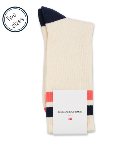 Democratique Socks Athletique Classique Stripes 6-pack Off White / Navy / Watermelon