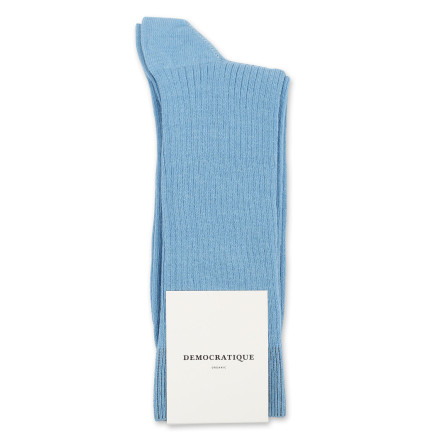 Democratique Socks Originals Fine Rib Organic Cotton Palm Springs Blue