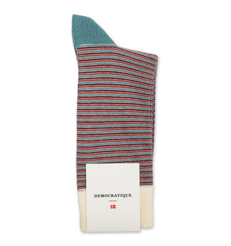 Democratique Socks Originals Ultralight Stripes 6-pack Light Rosso / Red Wine / Irr / Off White
